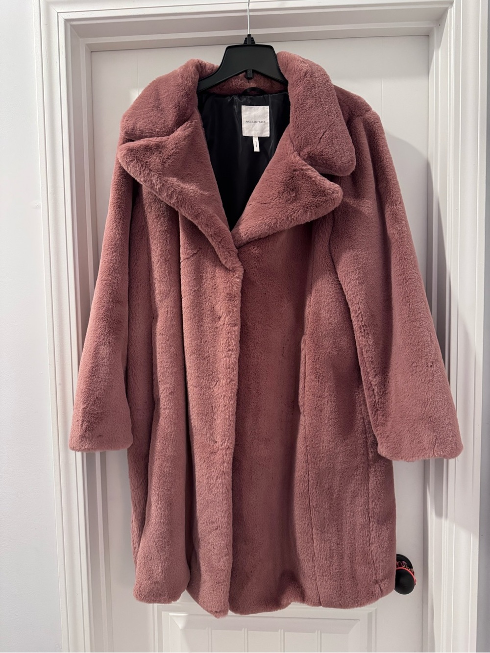 Avec Les Filles Mauve Teddy Coat – Plush Faux-Fur Jacket
